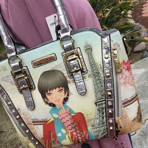 LOVEĀ USAāHANDBAGāSILVER/GOLDāSHOULDERāBAGāTOTE - Picture 16 of 16